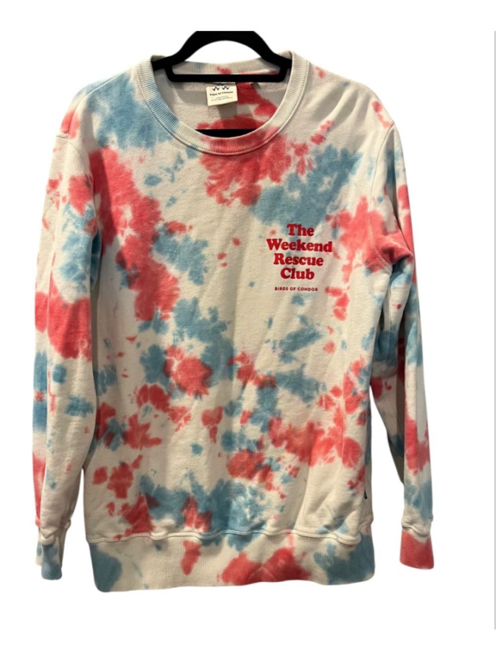 Birds Of Condor Weekend Rescue Club Tie Dye Crewneck Sweatshirt Golf Size Medium